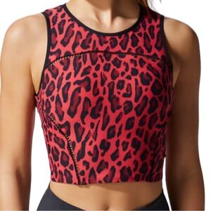 Michi sports bra / crop top red leopard print​​​